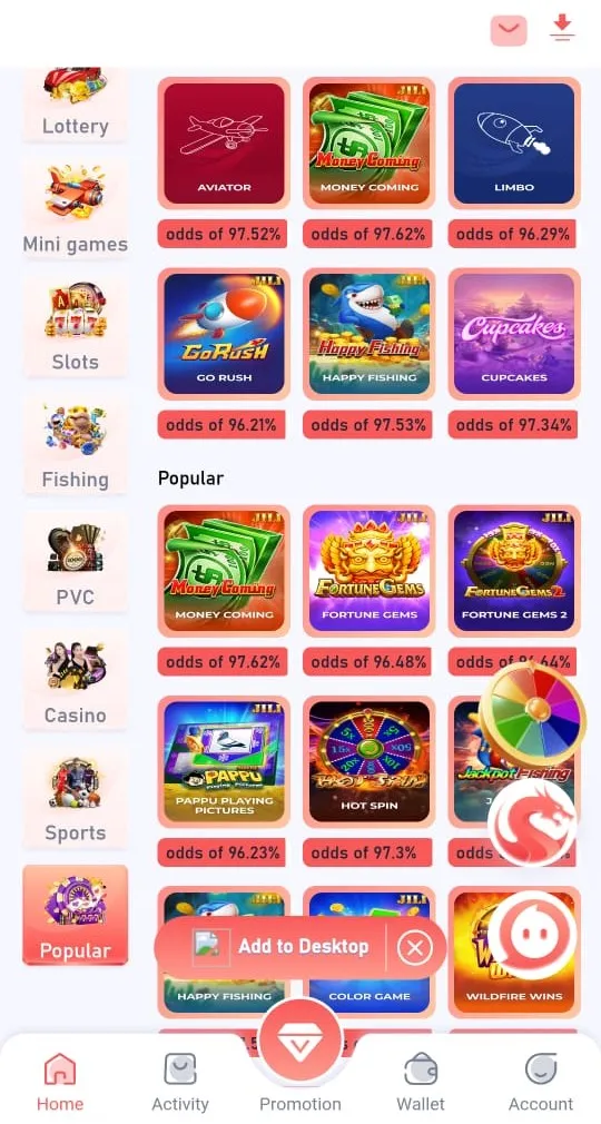 Games in TS Earning APP